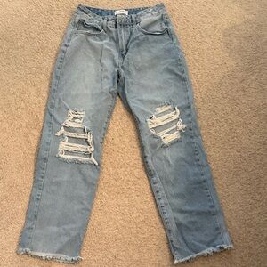 Just Black Light Blue Distressed Boyfriend Jeans